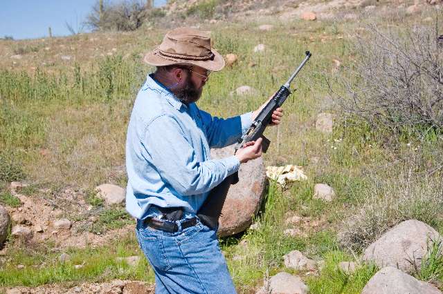 Charging the rifle from a fresh magazine