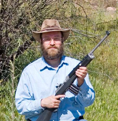 The author posing for the camera with this rifle