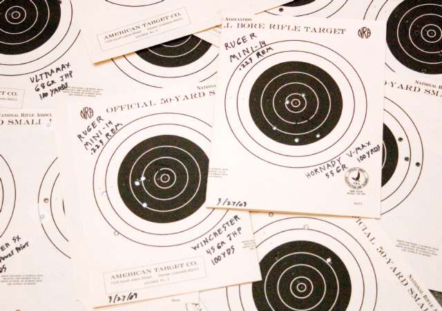 Sample targets from firing this rifle