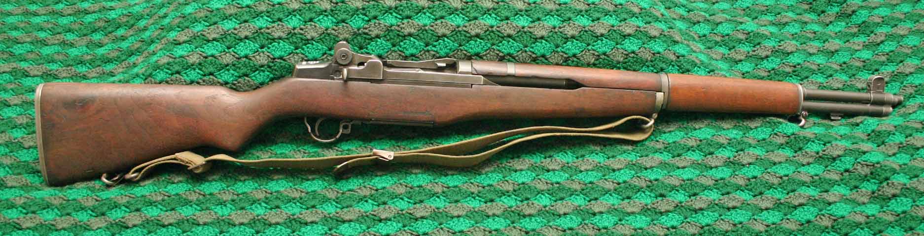 Wayne's rifle, caliber .30, M1, Better known as the M1 Garand.