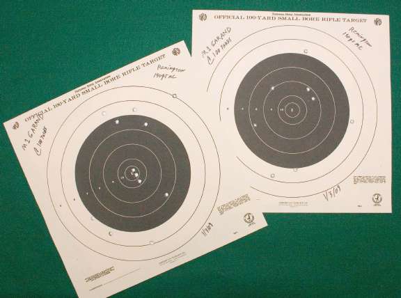 Image of targets from 100 yards